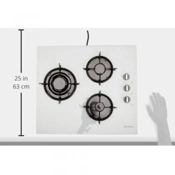 Mepamsa Placa Gas Cristal MH 603 2G TC WH E, Blanco, 60
