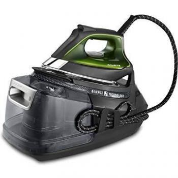 Rowenta Silence Pro DG9248 Centro de planchado, autonomía ilimitada, 8 bares, golpe vapor 600 g/min, suela Microsteam, función ECO y depósito cal, 1.3 litros, Color Negro Y Gris