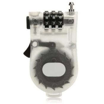 Sonline Candado Combinacion Retractil Contrasena 3 Digitos para Bicicleta Blanco