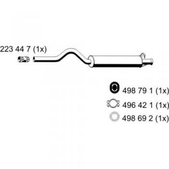 Silenciador Intermedio ERNST 233026 para Audi 80 B4 Berline