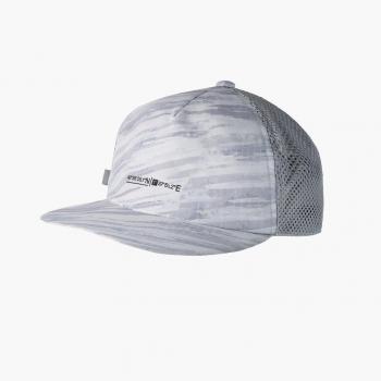 Gorra unisex Buff Pack Trucker Light Grey Frane con diseño blanco y gris, fabricada en material ligero y transpirable, ideal para actividades al aire libre