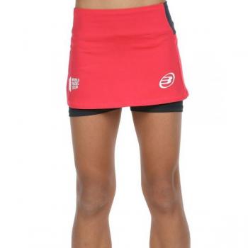Falda Bullpadel Resoba Roja Flúor para Mujer - Ropa de Pádel