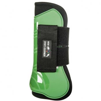 HKM - Juego de 4 Polainas para Saltar y Protector para Caballos, Color Verde y Negro