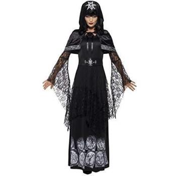 Smiffy'S 45570L Disfraz De Dama De La Magia Negra Con Vestido Cinturón Y Capa, Negro, L - Eu Tamaño 44-46