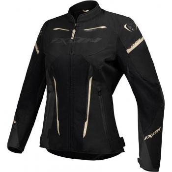 Ixon Chaqueta de Moto Mujer Striker Air Negro-Antracita-Dorado, chaqueta textil para motocicletas para damas, color negro y dorado, talla XS