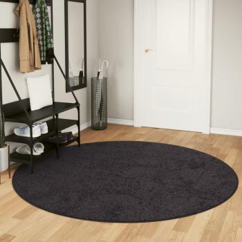 Alfombra lavable antideslizante multicolor Ø 200 cm Color Negro, Antracita, Gris - Alfombra de Piso para Sala de Estar Dormitorio Habitación Salón