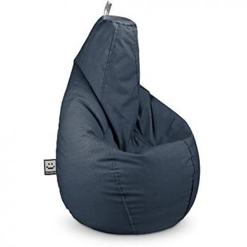 Puff Pera Naylim Mate Gris Petróleo XXL Happers - Cómodo, Ligero y Resistente para Interior y Exterior