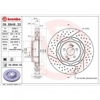 Disco de freno BREMBO 09.B848.33