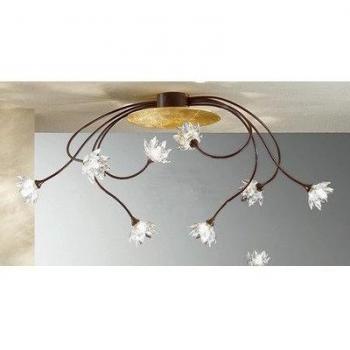 Lámpara de techo Fiorella 8 luces ámbar