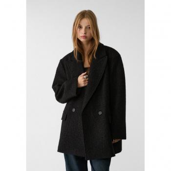 Black Short Faux Shearling Coat S