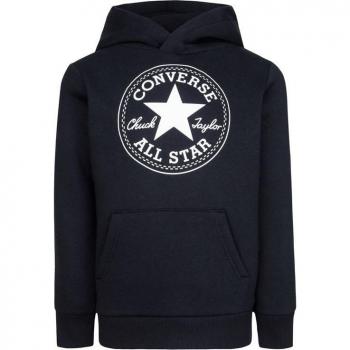 Sudadera Converse Fleece Chuck Taylor Patch Core Pullover Negro para Niños