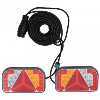 Luces de Remolque LED 2 Pz Rojas 24x5x14,5 cm 12V