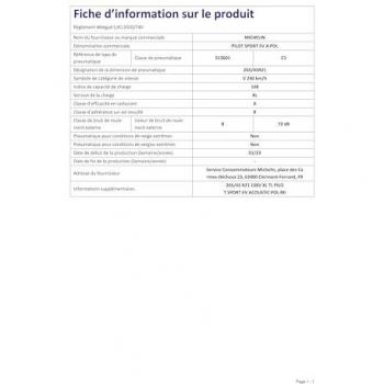 Neumático Michelin Pilot Sport EV 265/45 R21 108V XL Acoustic