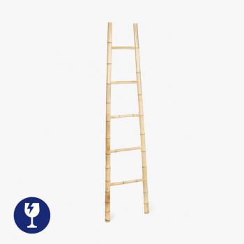 Toallero de Bambú en Forma de Escalera con 5 Peldaños, Estante Soporte Perchero de 5 Niveles, Altura 150 cm, Material 100% Bambú