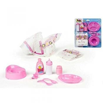 CB- Blister 10 Accesorios para muñeca bebé 28x26cm, Color Rosa