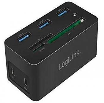 Estación de Acoplamiento USB-C 3.2 Gen 1 LogiLink UA0370, Mini Dock con 10 Puertos y Power Delivery, Negro
