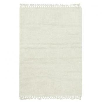 Alfombra de salón lavable de lana gris 140 x 200 cm, hecha a mano con tintes no tóxicos