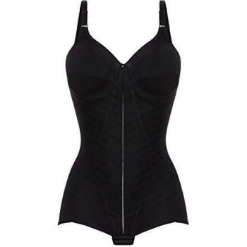 Felina 5076-4 Women's Weftloc Black Non-Padded Non-Wired Firm/Medium Control Slimming Shaping All In One Body 100D
