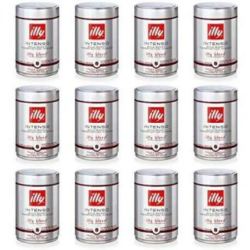 Illy 12 Tarros de 250g de Café en Grano Intenso