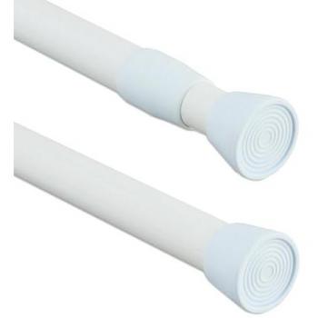 Barra Telescópica de Acero Inoxidable para Cortinas, 66-110 cm, Sin Taladrar, Blanco