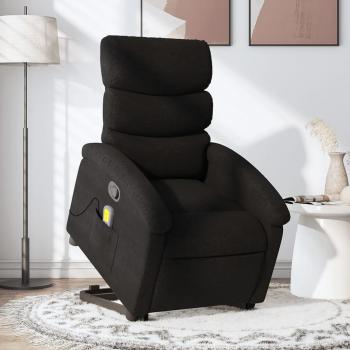 Silla reclinable de masaje en tela negra Vidaxl con función elevable