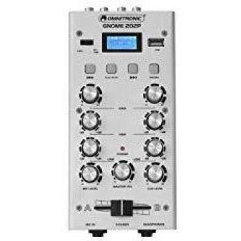 Omnitronic GNOME-202P Silver Mini Mixer - Studio and Live Audio Mixer