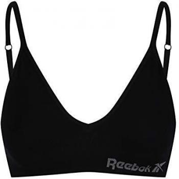 Reebok Justine Sujetador sin Costuras, Mujer, Negro, Large