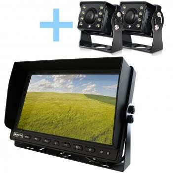 Kit de cámara de aparcamiento Yatek con pantalla AHD de 10 y 2 cámaras 1080P con 160 grados de visión trasera