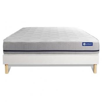 Somier blanco + Colchón Actilatex Soft 135x190cm con Látex y Espuma Viscoelástica, 20 cm de grosor, Moderadamente Rígido, 3 Zonas de Confort