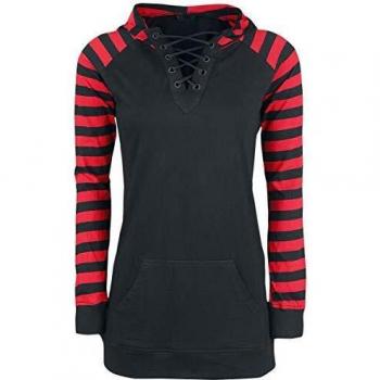 Gothicana by EMP Goblin Mujer Sudadera Negro/Rojo 3XL, 100% algodón, Rippbündchen, Schnürung Regular