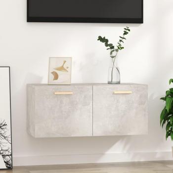 Armario de pared de madera contrachapada gris hormigón 80x35x36,5 cm