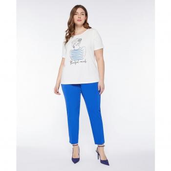Pantalón pitillo de tela fluida con trabillas en la cintura