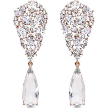 Pendientes Luxenter Khorin con circonita multicolor acabados en oro amarillo de 18K