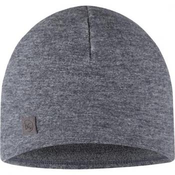 Buff Merino Fleece Beanie - Unisex Grey Wool Hat