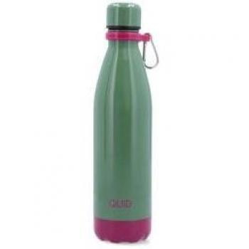 Botella Térmica Sarao Quid Acero Inoxidable Verde/Rosa 750 Ml - Doble pared acero inox 18/10, térmico frío/calor hasta 12 horas, tapón antifugas, mosquetón para