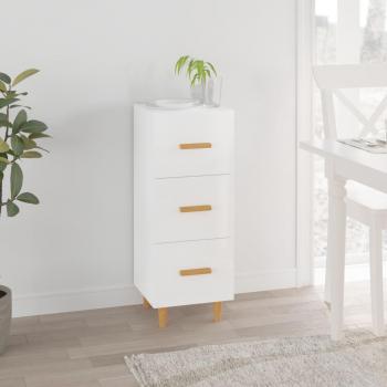 Aparador de madera contrachapada 34,5x34x90 cm blanco brillante mueble de almacenaje de salón buffet armario auxiliar armario de almacenamiento vidaXL