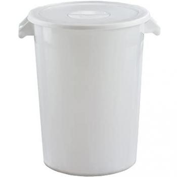 Cubo industrial de 100 litros para uso alimentario F23110 DENOX-FAMESA, color blanco, diámetro 515 mm, altura 670 mm
