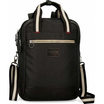 Pepe Jeans Strike Mochila Adaptable para Portátil 15,6 Negro 32x42x12 cms algodón 16.13L