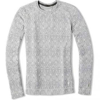 SmartWool NTS Mid 250 - Jersey para Mujer, Color Ash Medallion Grey, tamaño Medium