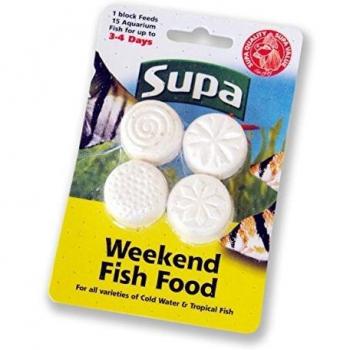 Supa - Paquete de 4 bloques de comida de fin de semana para peces