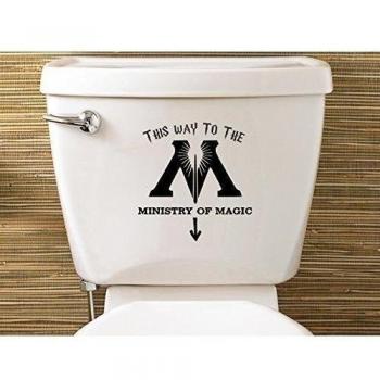 Level 33 LTD Vinilos wc Pegatinas para tapas de inodoro Inspired Ministry Of Magic Toilet Sticker vinilo water pegatina