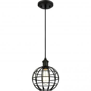 Lámpara colgante Westinghouse 6105040, bola jaula negro mate