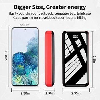 Bextoo 30000mAh Power Bank, Cargador portátil USB-C, Paquete de batería Externa con Pantalla Digital LCD, Carga de Alta Velocidad con Salida USB Dual para teléfonos Inteligentes, Tabletas y más