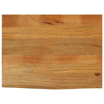 Tablero de mesa borde natural madera maciza mango 90x60x2,5 cm Marrón