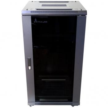 Armario rack 22U Extralink EX.14398 - Bastidor independiente de color negro con capacidad para 22 unidades