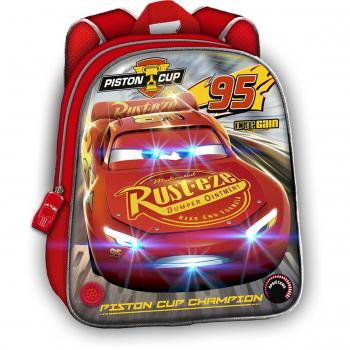 Disney Mochila con Luz Y Sonido Mochila con Luz Y Sonido, Unisex niños, Rojo, 24x32x9