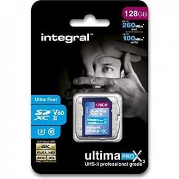 Tarjeta de Memoria SDXC Integral UltimaPro X2 128GB UHS-II V60 260/100MB/s