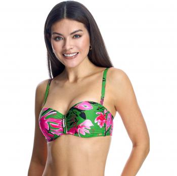 Top de bikini strapler con copa y aro ORY en verde, talla 85B (38B UK)