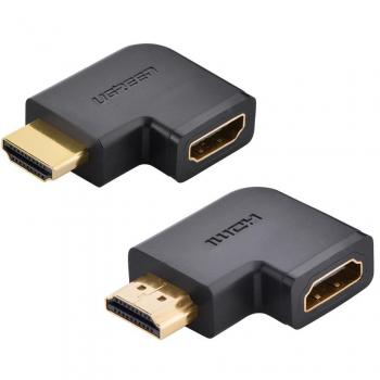 UGREEN Adaptador HDMI 2 Pack, 4K@60Hz Convertidor HDMI Ángulo 90 y 270 Grados, Conector HDMI Macho a Hembra Chapado en Oro Soporte 3D ARC, HDMI Alargador para TV Stick Roku Stick Switch TV PS4 Xbox PC