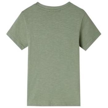 Camiseta Infantil de Manga Corta Caqui Claro 104